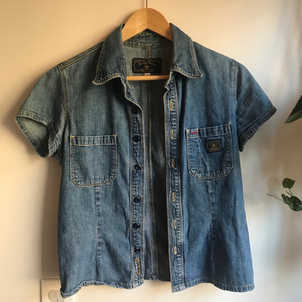 Short sleeve jean top